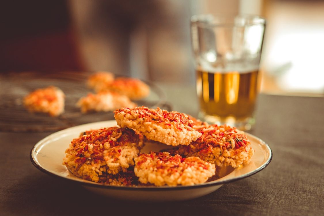 red rice cake snacks